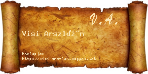 Visi Arszlán névjegykártya